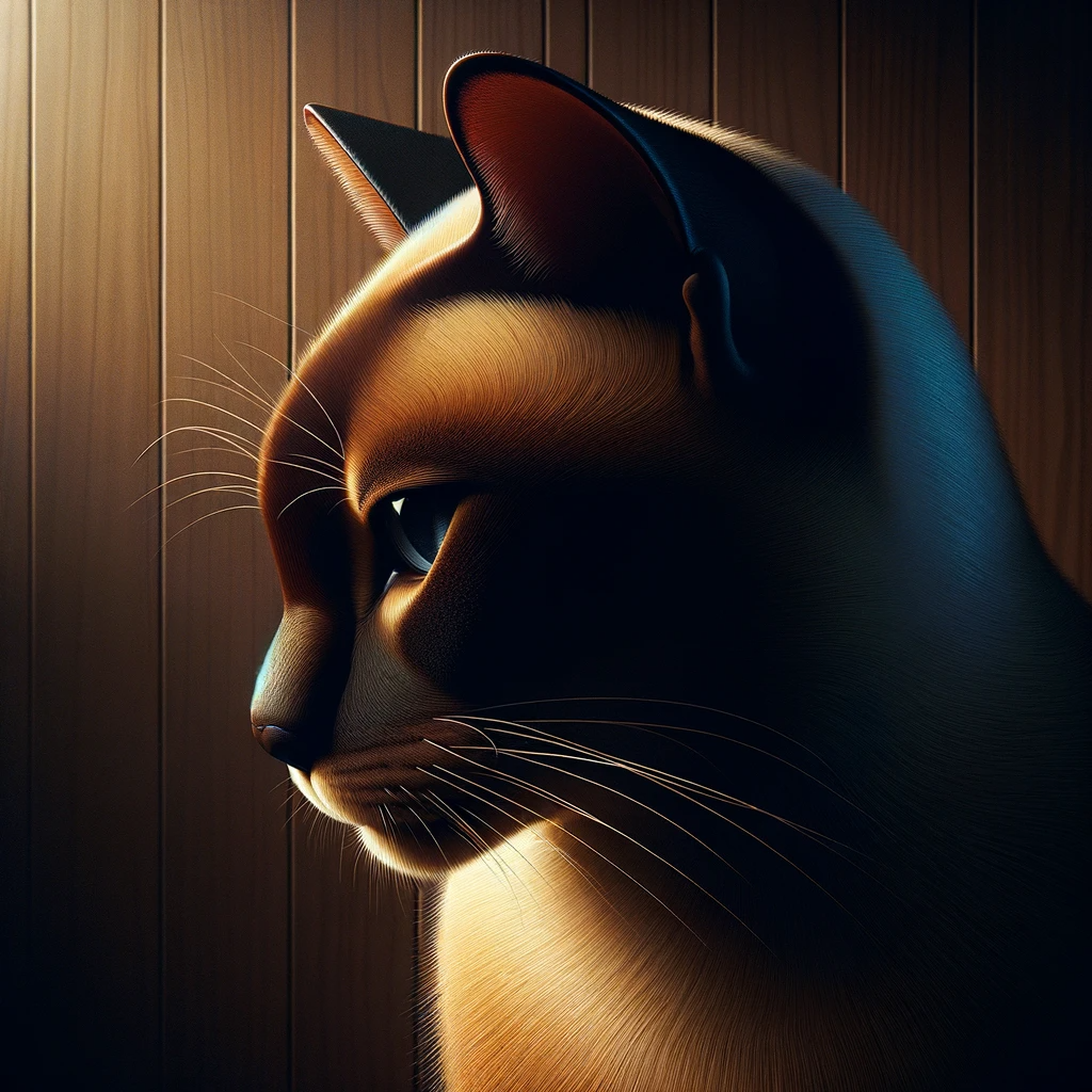 AI-generated image of a Burmese cat inspired by Taylor Swift's "You&#39;re Losing Me (From The Vault)" album cover.