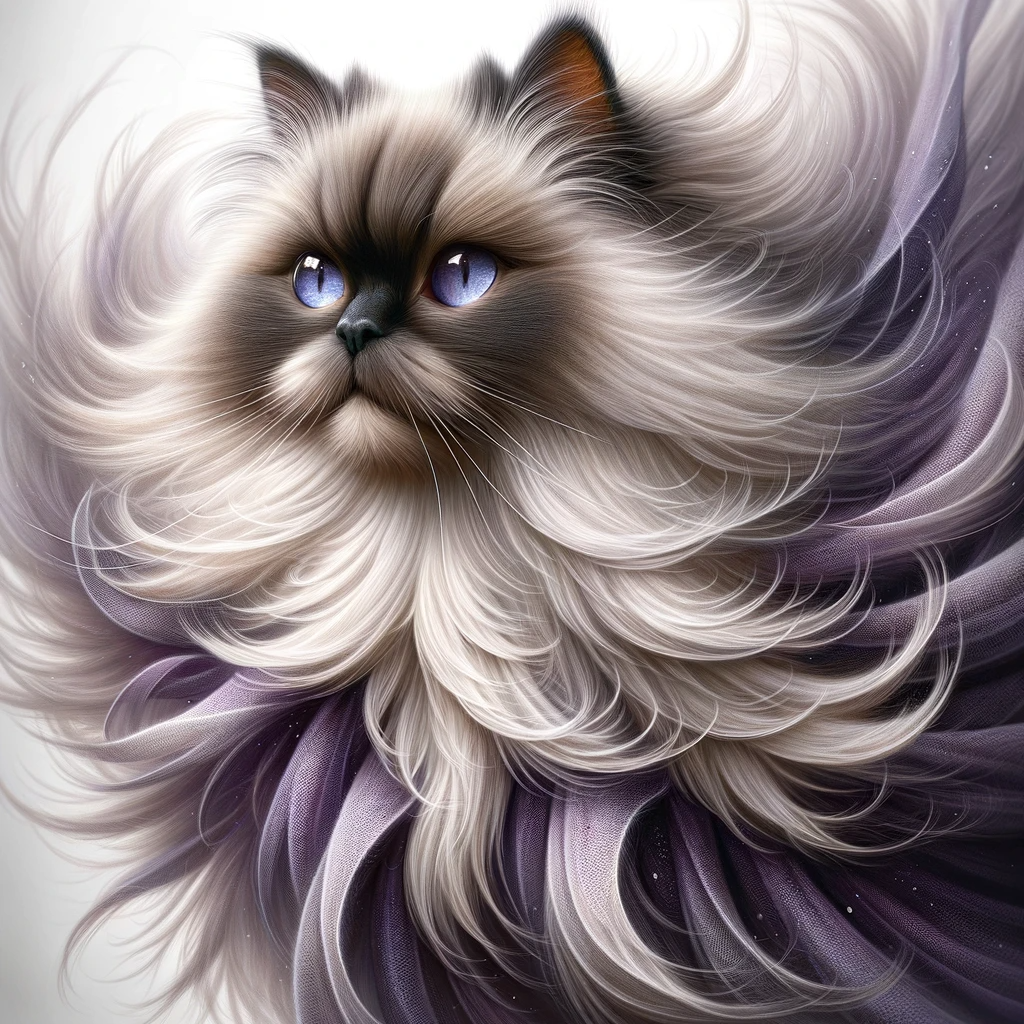 AI-generated image of a Himalayan cat inspired by Taylor Swift's "Speak Now" album cover.