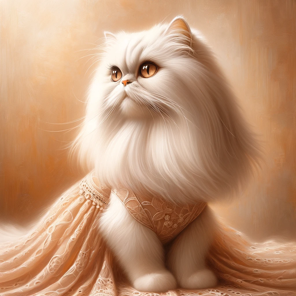 AI-generated image of a Persian cat inspired by Taylor Swift's "Fearless" album cover.
